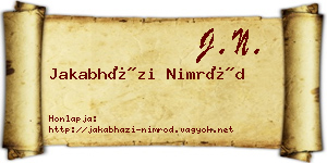 Jakabházi Nimród névjegykártya